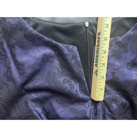 Connected Apparell‎ Violet Black Floral Whimsigoth Jacquard Sheath Dress Size 14 - Picture 13 of 15